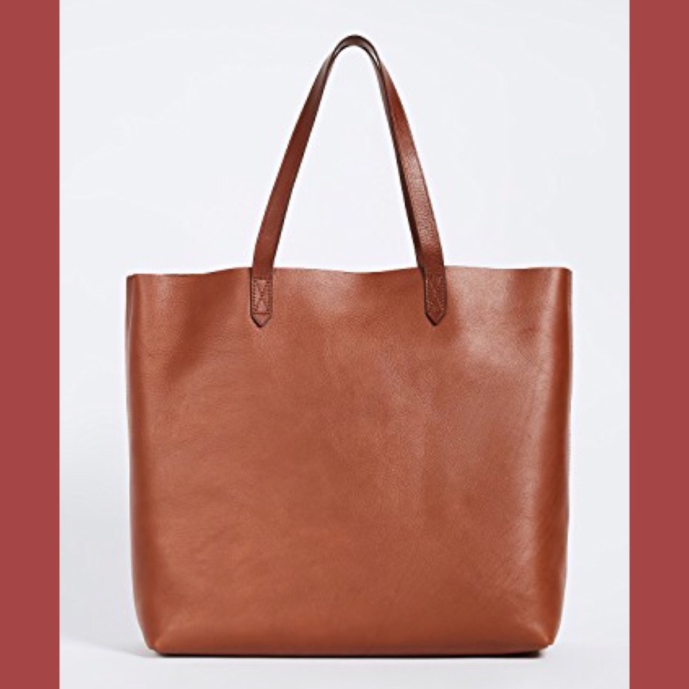 NWT Madewell Leather Tote - monogrammed